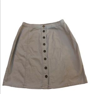 {Christopher&Banks} 100% Cotton Button Up Khaki A-Line Sz 10 Women’s Skirt